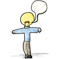 cartoon light bulb head man N2