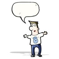 cartoon man in number eight shirt