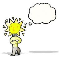 cartoon light bulb idea man N2