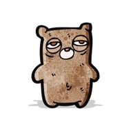cartoon tired teddy bear N2
