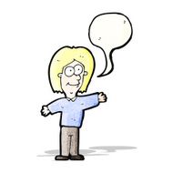 cartoon person with speech bubble
