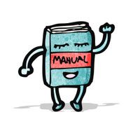 cartoon waving manual book
