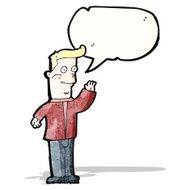 friendly waving man cartoon