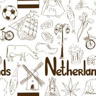 Sketch Netherlands seamless pattern