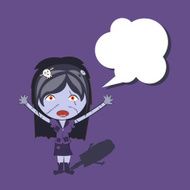 cartoon happy zombie girl Cute doodles drawings