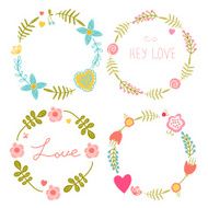 Set of floral frames