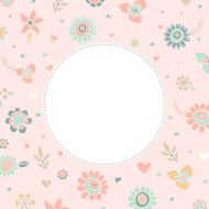 Vector floral frame in pastel color N2