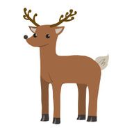 Vector cartoon flat funny deer mascot