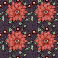 Seamless Floral Pattern (Vector) Hand Drawn Texture N15