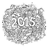 2015 year hand lettering and doodles elements background N3