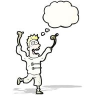 cartoon mad man in straight jacket N3