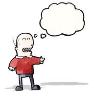 cartoon bald man pointing and laughing N3