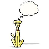 cartoon dog with thought bubble N18