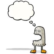 cartoon robot with thought bubble N197