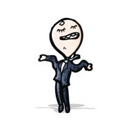 cartoon balloon head businesm