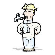 cartoon man in cold