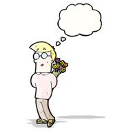 cartoon man with flowers N5