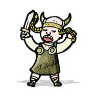 cartoon viking woman