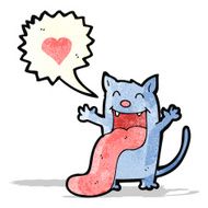 funny cartoon cat in love