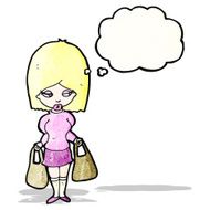 cartoon woman with shopping bags N5