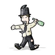 cartoon drunk old hobo