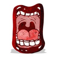 cartoon shouting mouth symbol