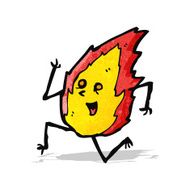 running flame cartoon character