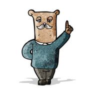 cartoon bear grandfather with idea