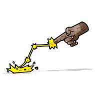 cartoon hand shooting lightning