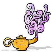 cartoon genie in lamp N5
