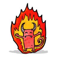 cartoon flaming little imp