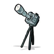 cartoon camera on tripod
