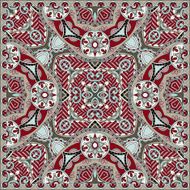 Traditional ornamental floral paisley bandanna N341