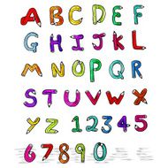 cartoon pencil shaped alphabet