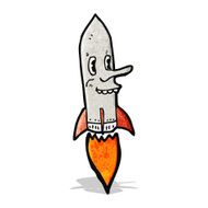cartoon rocket with face