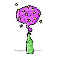 cartoon open potion bottle