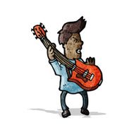 cartoon electric guitar player