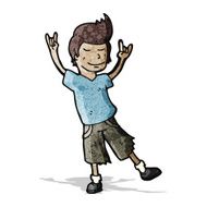 cartoon man rocking out