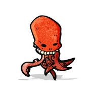 cartoon tentacle skull monster
