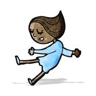 happy dancing girl cartoon
