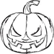 Halloween cartoon pumpkin Vector illustration