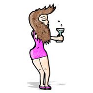 cartoon disco woman