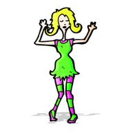 cartoon disco woman N2