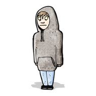 cartoon teenager in hooded sweatshirt N3