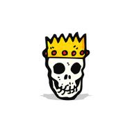 skull wearing crown cartoon
