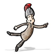 cartoon man in ancient helmet