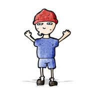 cartoon boy in hat N6