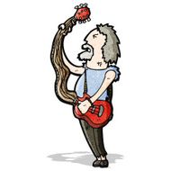 cartoon old guitar player