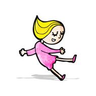 happy blond girl cartoon N2