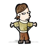 cartoon boy with broken arms
